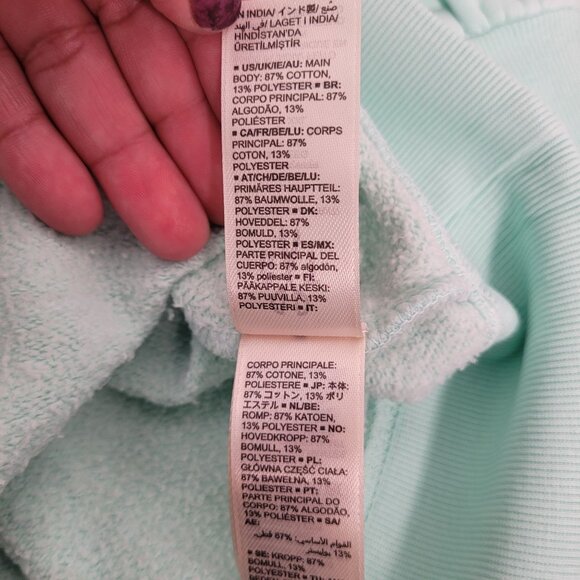 Goodthreads Women's Heritage Fleece Ruffle Shoulder Sweatshirt Mint Green XXL - Picture 9 of 11